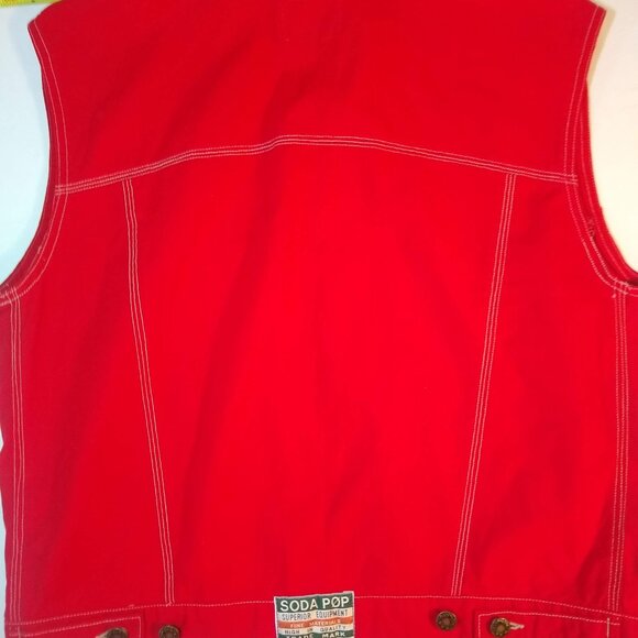 Soda Pop Superior Equipment  NWOT   thick denim vest/sleeveless shirt - size S - - Picture 6 of 15